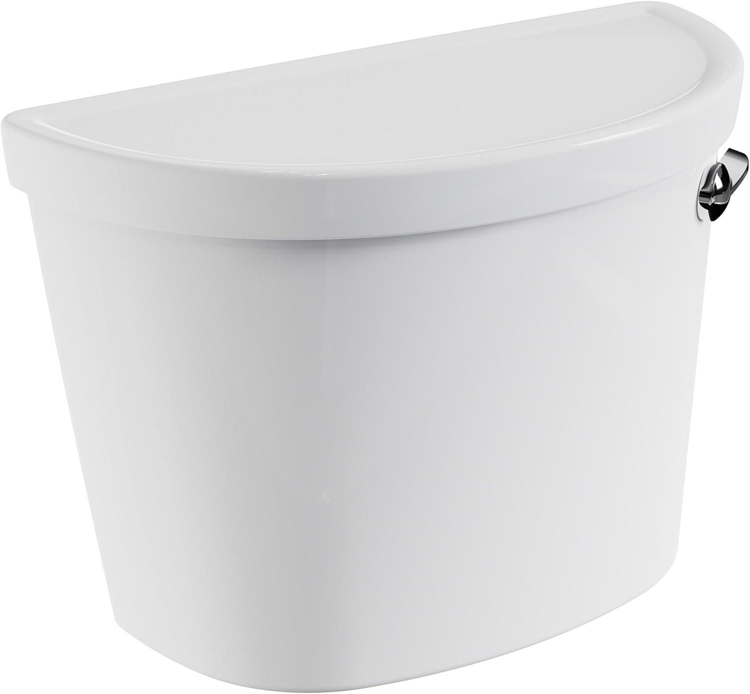 White Ceramic Dual Flush Toilet Tank with Right-Hand Lever