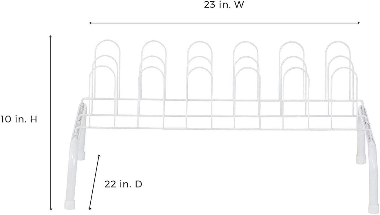 White Metal 9 Pair Freestanding Shoe Rack Organizer, 2 Pack