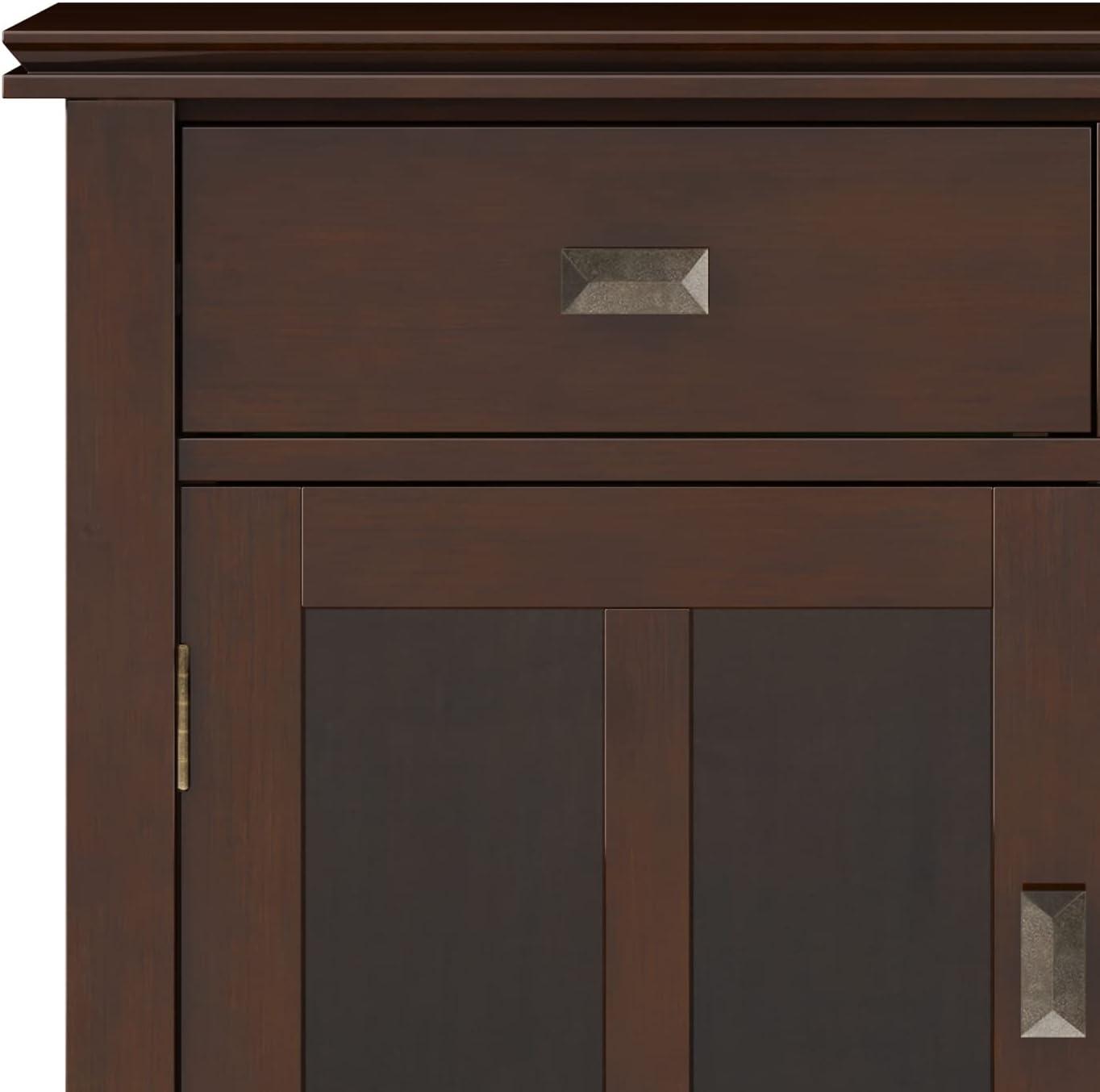 Simpli Home Artisan Solid Wood Entryway Storage Cabinet In Russet Brown