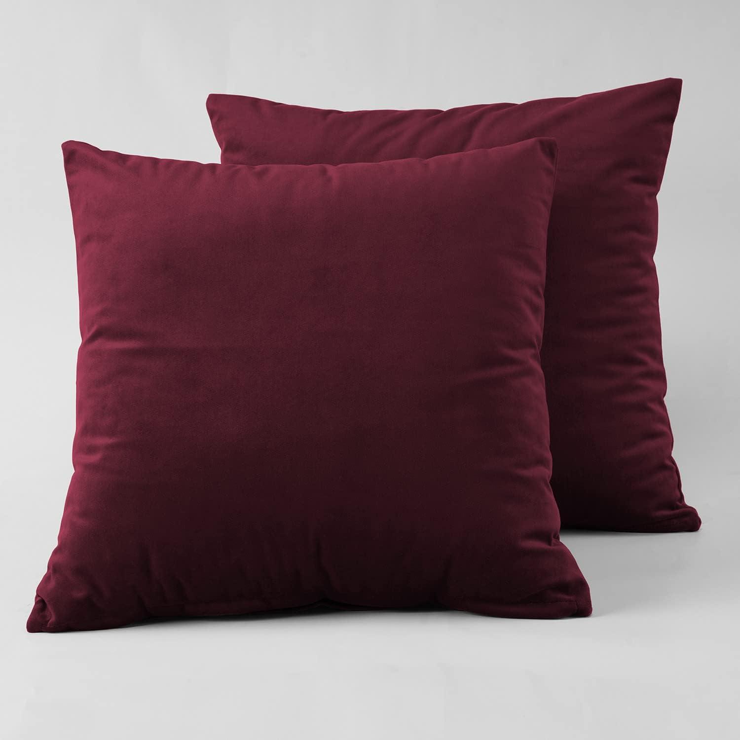 Exclusive Fabrics  Heritage Plush Velvet Cushion Cover (Set of 2) Dark Merlot