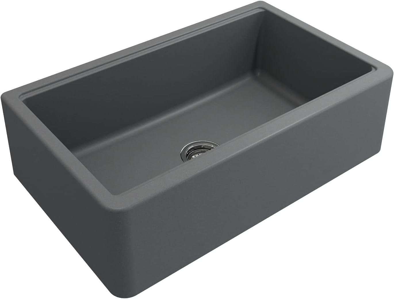 Arona 33'' L Farmhouse / Apron Single Bowl Granite Kitchen Sink