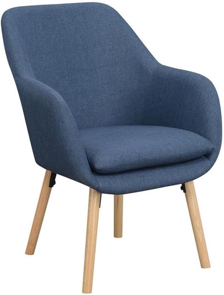 Convenience Concepts Take a Seat Charlotte Wingback Upholstered Accent Armchair, Denim Blue Fabric