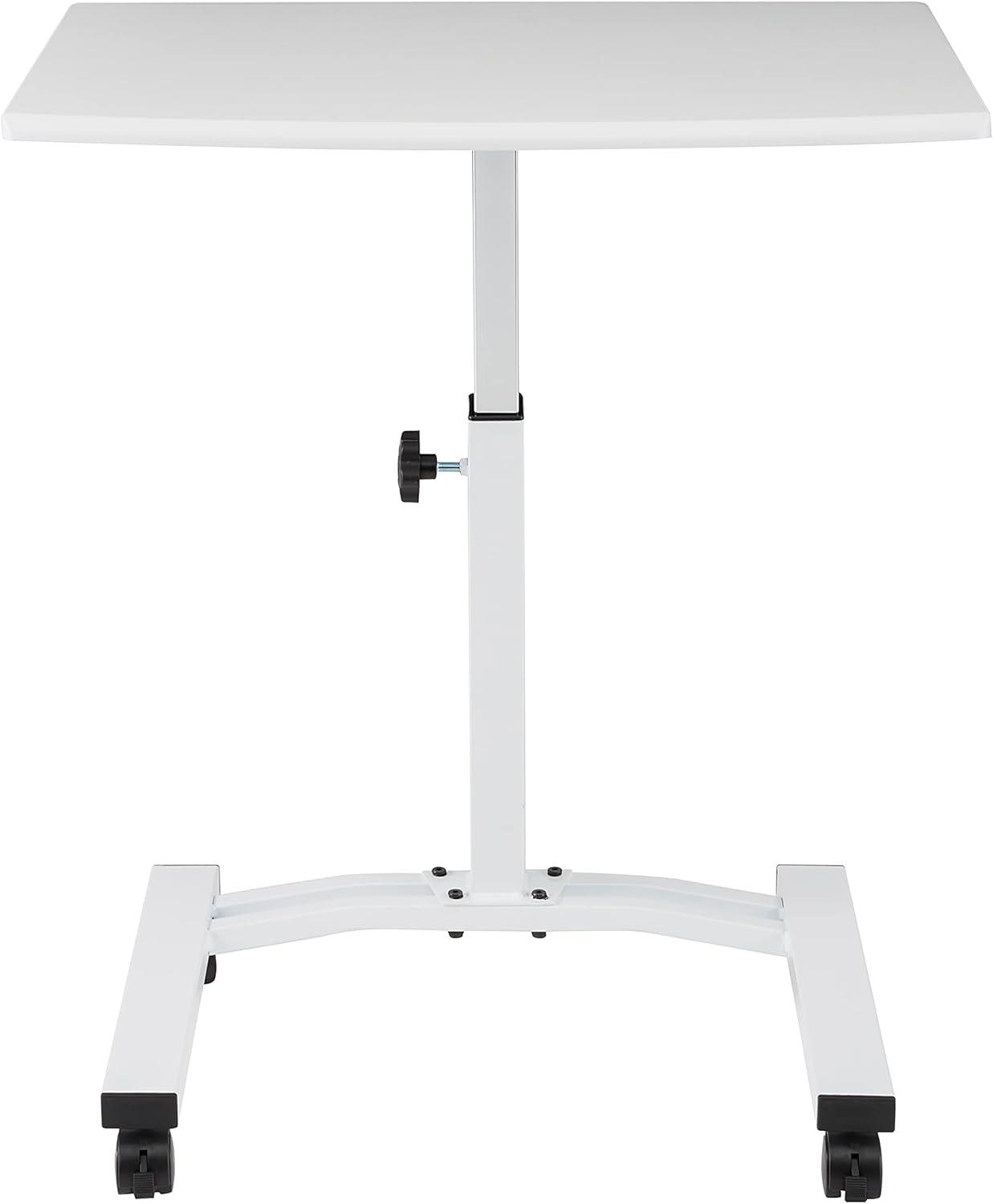 Seville Classics 23.75" Height Adjustable Mobile Laptop Desk, White
