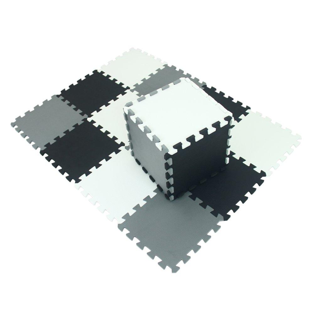 XMTMMD Soft Non-Toxic Foam Baby Play Mat | Toddler Playmat | EVA Foam Interlocking Tiles for Gym, Nursery, Playroom | 18 Squares Foam Floor Mats for Kids & Babies | Colorful Jigsaw Puzzle Play Mat