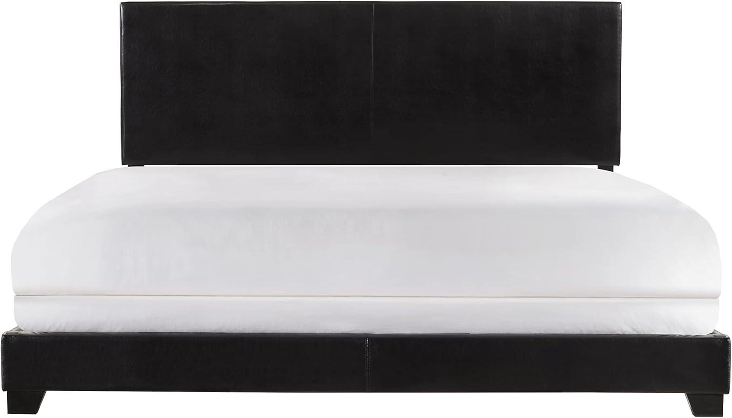 Crown Mark Erin Faux Leather Bed, Black, King