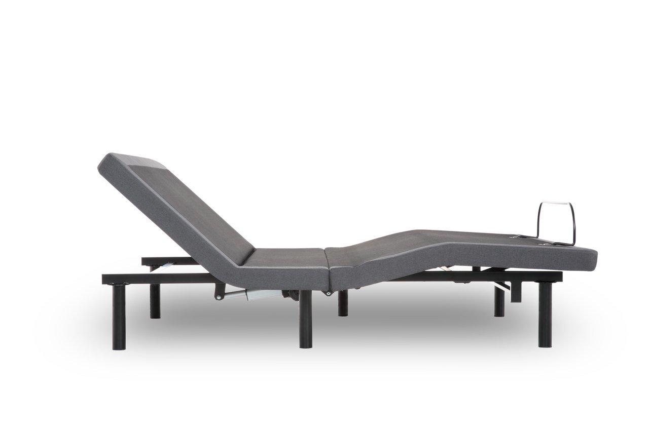 King Adjustable Black Metal Frame Bed with Wireless Remote