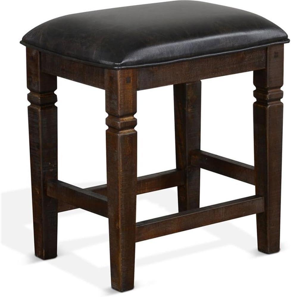 Sunny Designs Homestead 24" Transitional Wood Stool in Tobacco Leaf