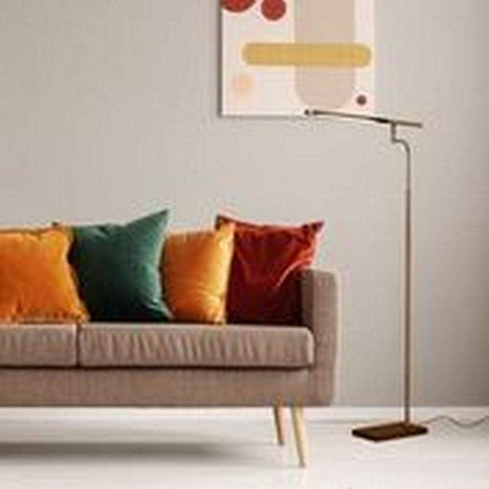 50.5" x 62.5" 3-way Barrett Floor Lamp: LED, Walnut Wood, Touch Sensor - Adesso