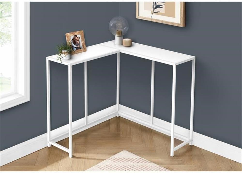 Monarch Specialties Accent Table, Console, Entryway, Narrow, Corner, Bedroom, White Laminate