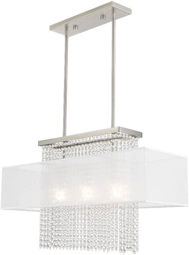 Bella Vista Brushed Nickel 3-Light Crystal Chandelier
