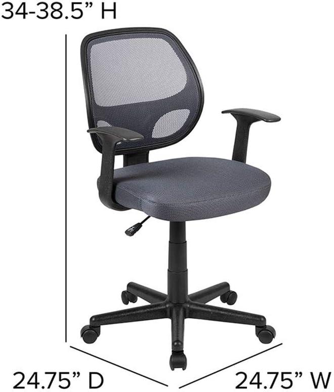 Mid-Back Mesh Swivel Ergonomic Task Office Chair - Arms