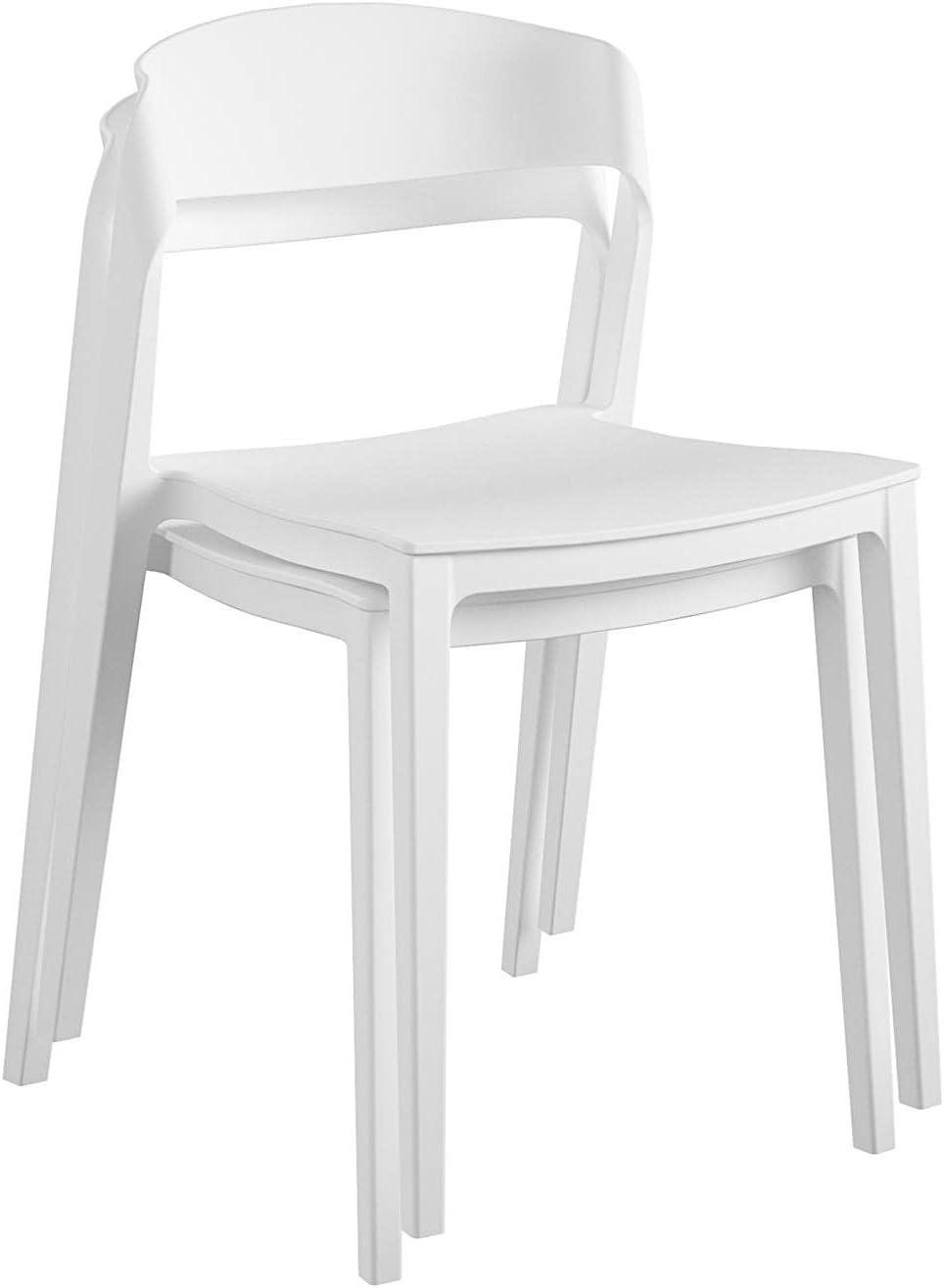 COSCO Outdoor/Indoor Stacking Resin Chair with Ribbon Back