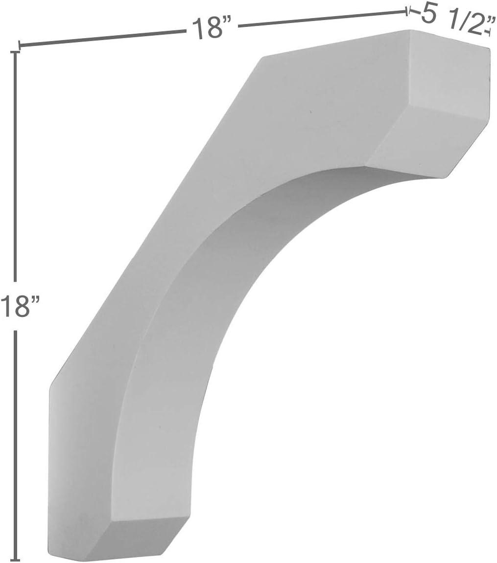 18-Inch White Polyurethane Decorative Legacy Bracket