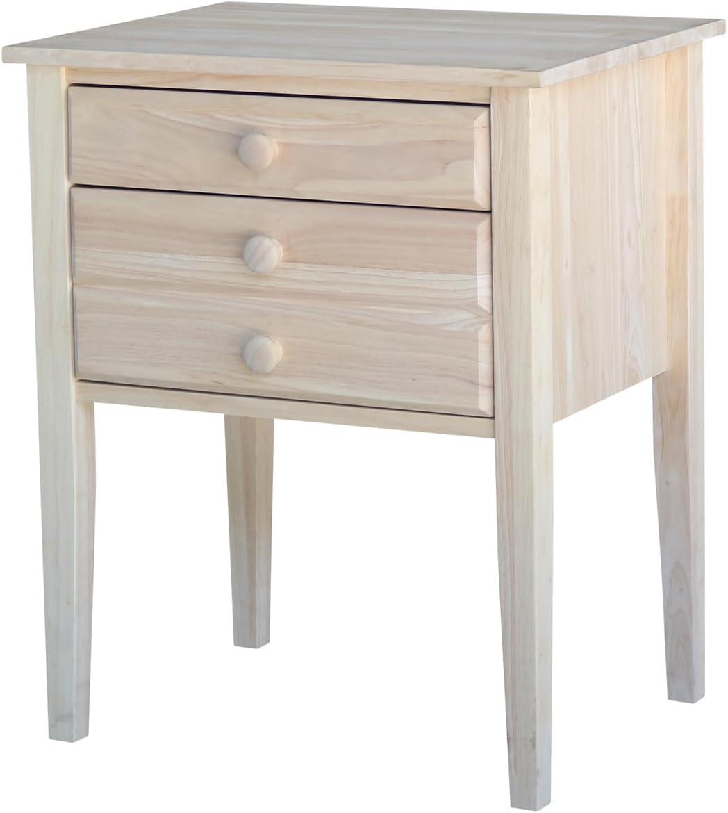 International Concepts Accent Table with Drawers Unfinished