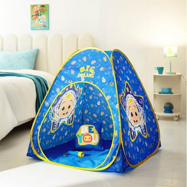 Cocomelon 3pc Tent Set with Pillow and Flashlight, Blue, Unisex, Toddler