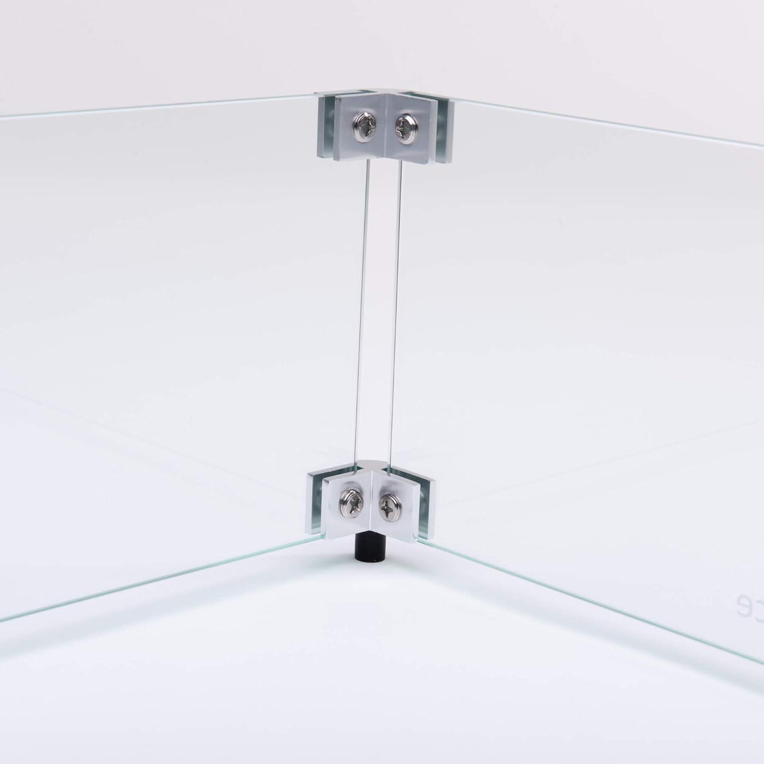 Celestial Fire Glass Square Fire Pit Wind Guard
