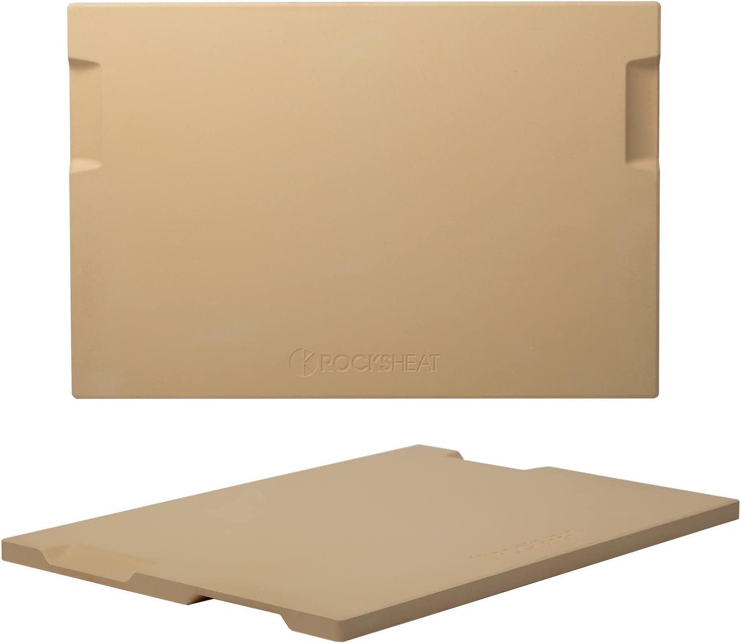 Large Beige Rectangular Heavy Duty Pizza Stone with Handles