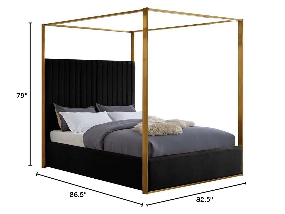 Meridian Furniture Jones Black Velvet King Bed