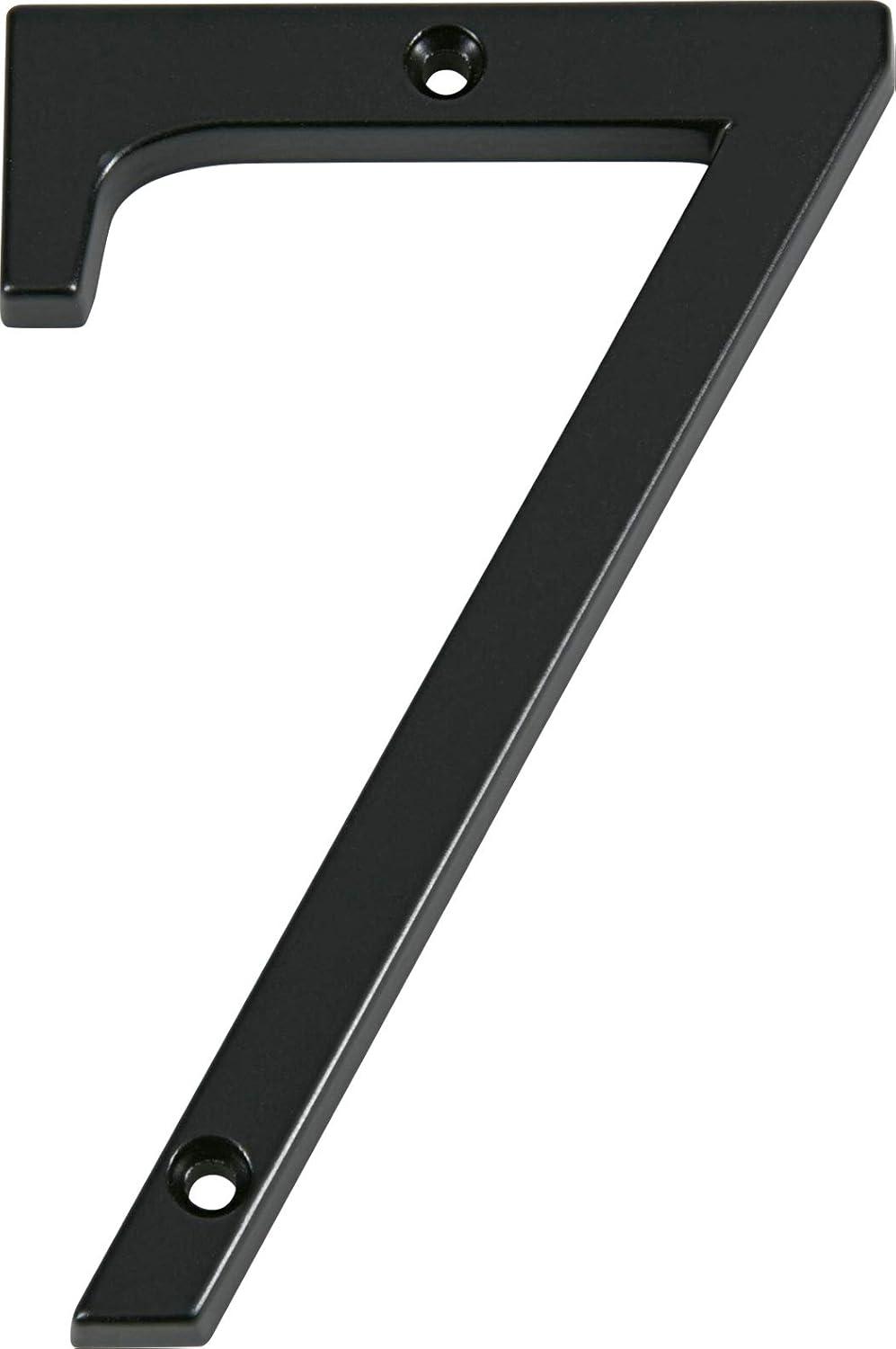 HASWARE House Number Sign 4 inch Modern Door Numbers Signage Plaque Street Home Address Numerals Zinc Alloy (7, Black)