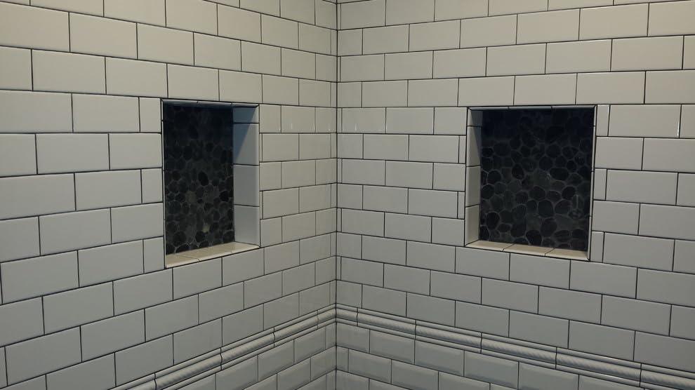 CNK Tile Congo Black Natural Stone Pebble Mosaic Tile Sheet Matte Finish Waterproof Indoor Use 12" x 12"