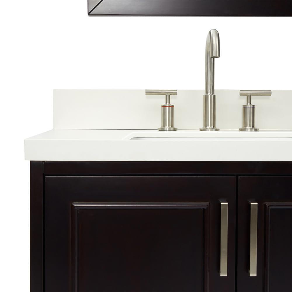 Ariel Stafford 85 in Double Sink Vanity Set in Espresso