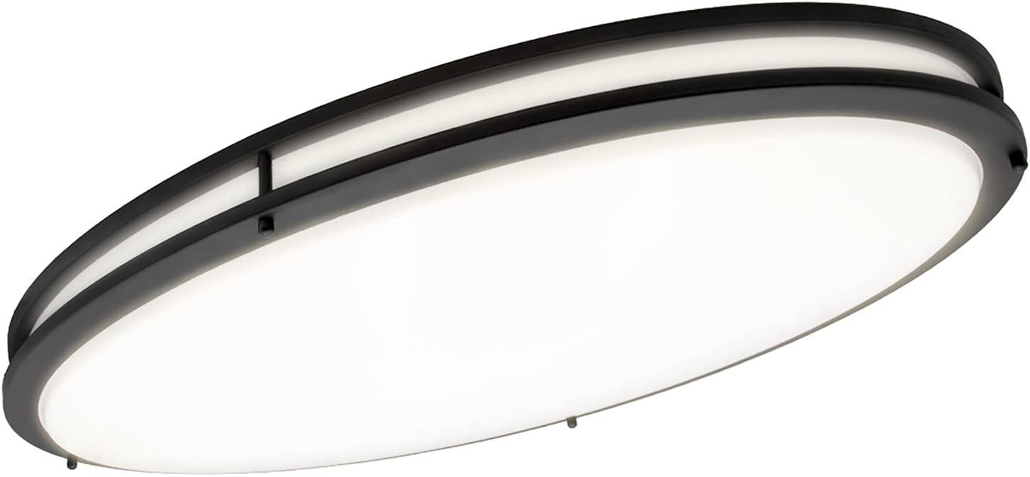 Maxxima 32” 3 CCT Oval Black LED Ceiling Mount Light Fixture, 3000K-5000K, Dimmable