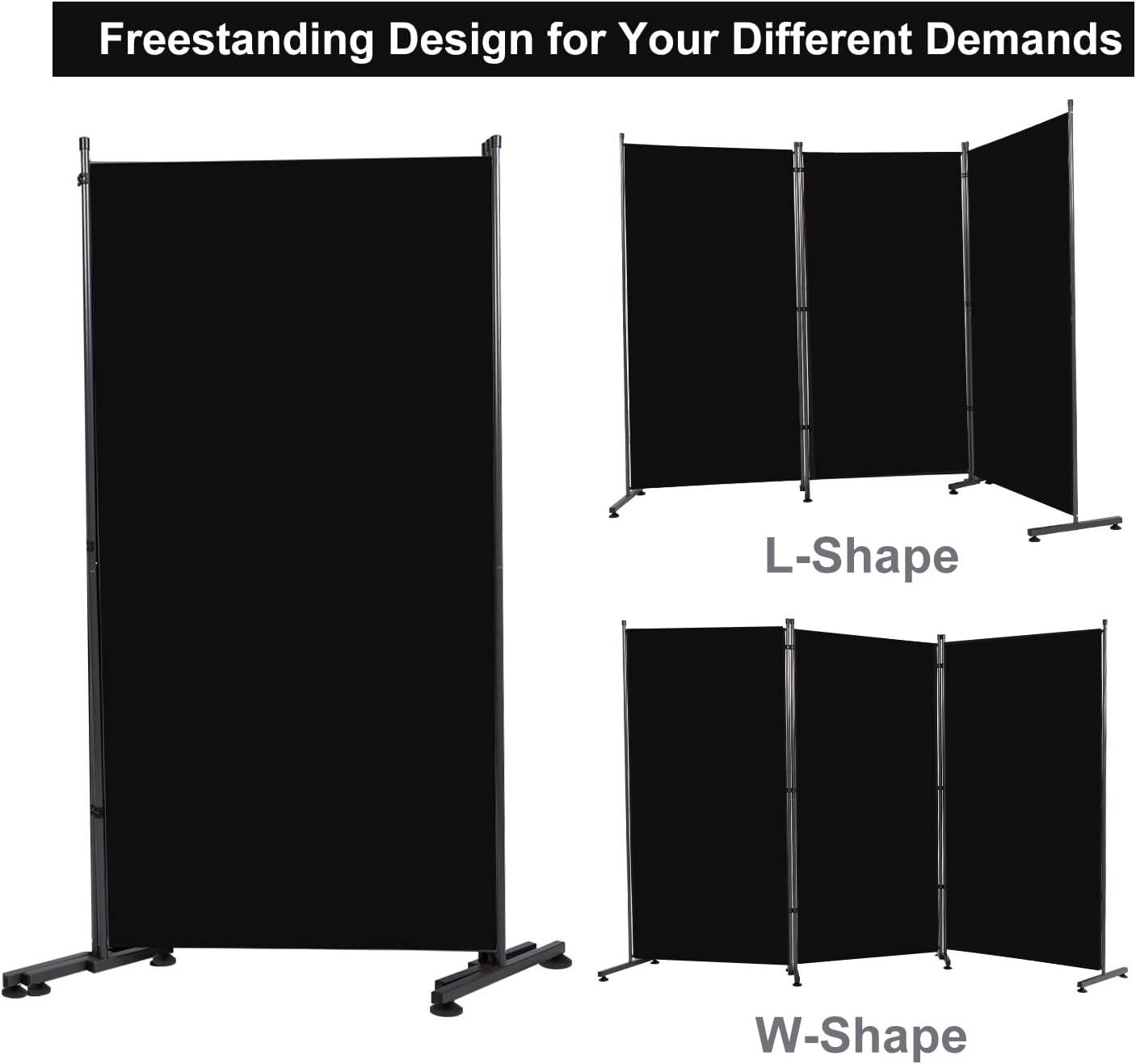 Ebern Designs Room Divider 6FT Folding Privacy Screens, 3 Panel Partition Room Dividers W/Freestanding Design, Portable Wall Divider For Room Separtation, Fabric Room Divider Panel Sceen For Home Office Bedroom