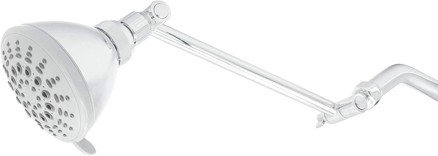 Solid Brass Adjustable Shower Arm 9 Inch Extension With Lock Joints, Flexible Shower Head Extension Arm In Polished Chrome Finish