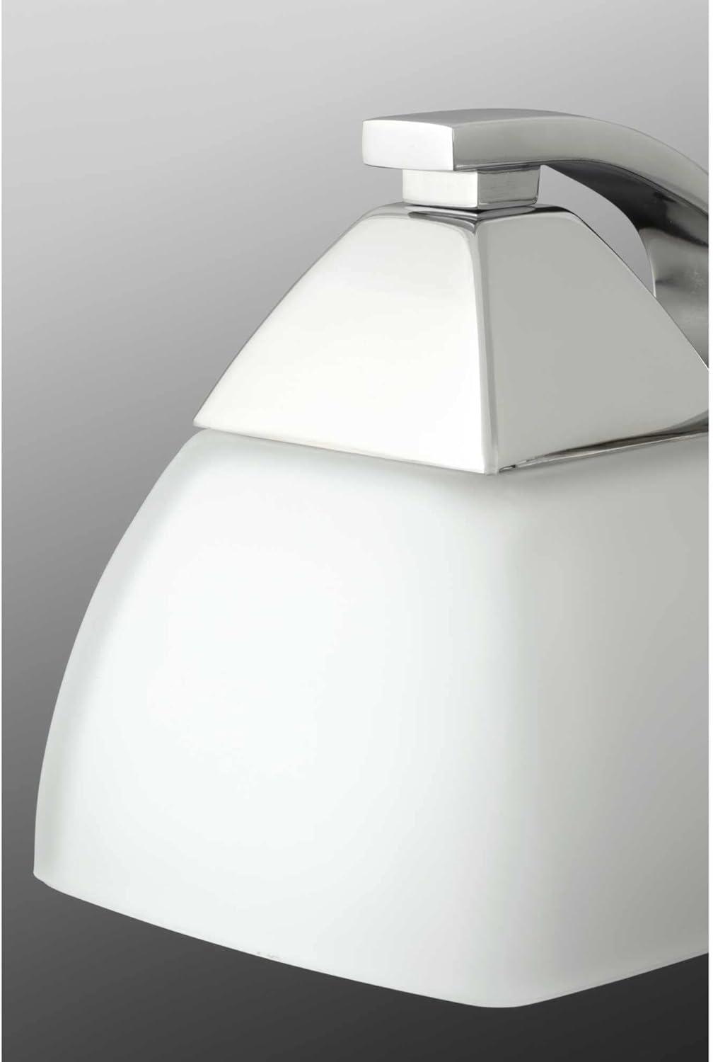 Progress Lighting, Appeal Collection, 2-Light Bath, Brushed Nickel, Etched White Glass Shades