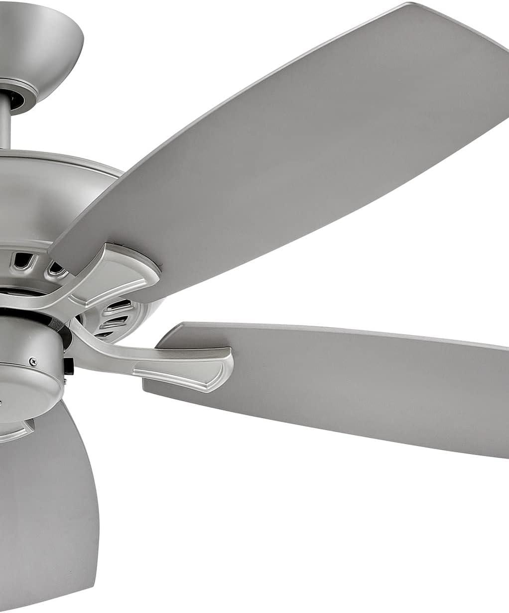 52" Brushed Nickel Ceiling Fan with Silver Composite Blades