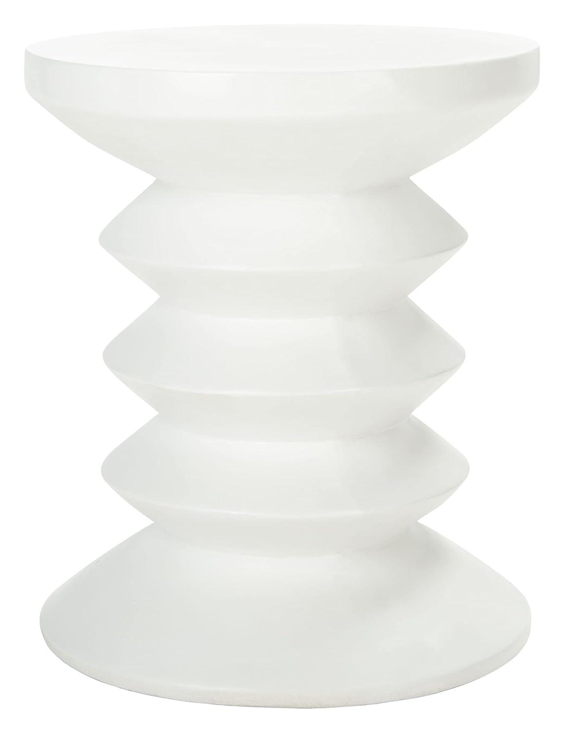 Benaya Concrete Accent Stool - Indoor/Outdoor - VNN1032 - White - Safavieh