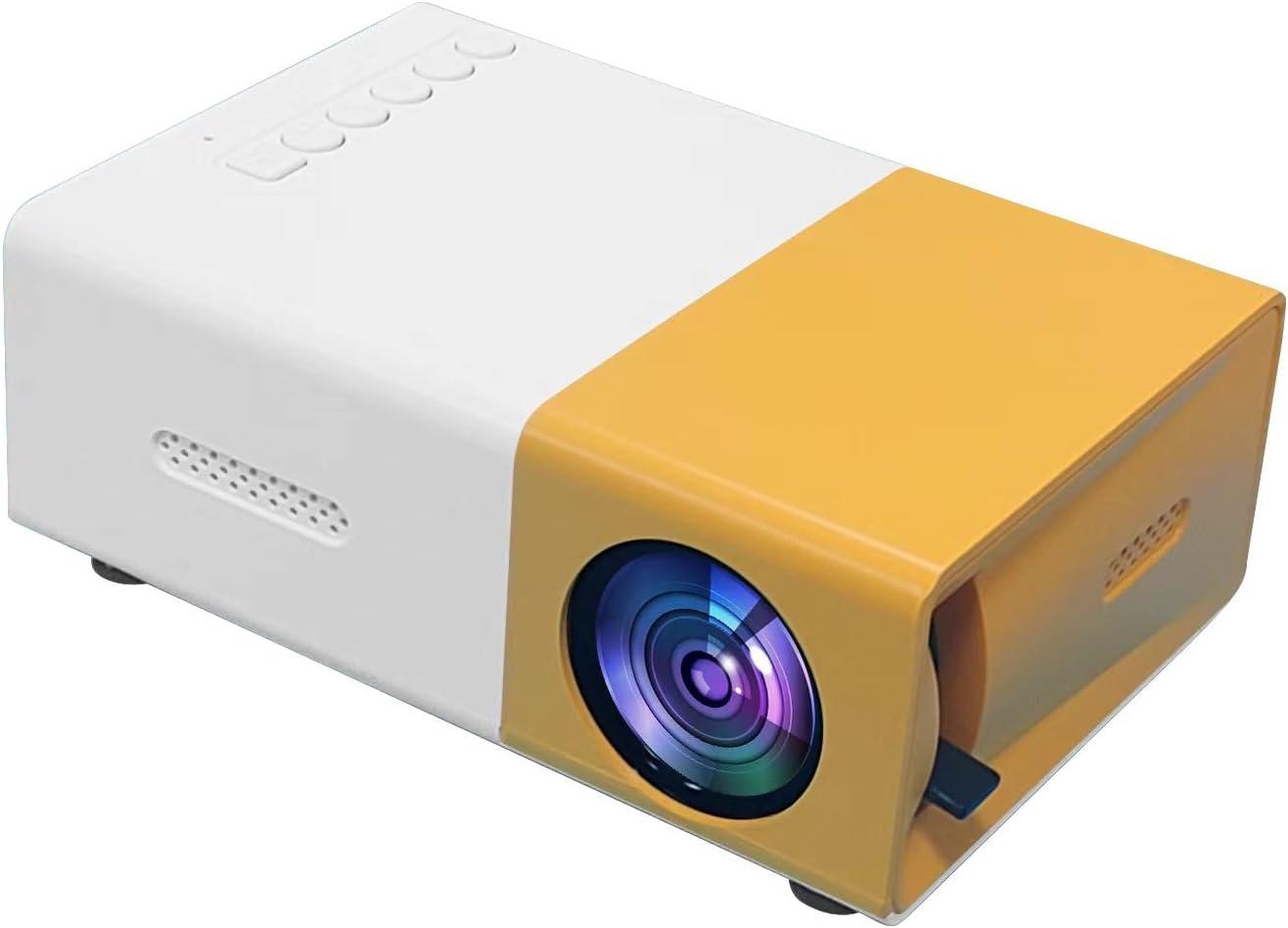 Compact Yellow and White LED Wi-Fi Mini Projector