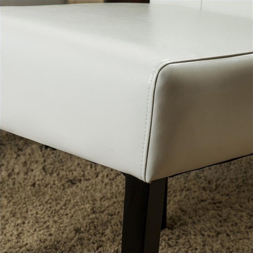 GDFStudio San Marcos Contemporary Tufted Dining Chairs (Set of 2), Ivory/Faux Leather