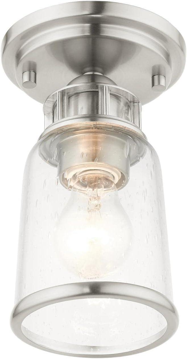 Livex Lighting Lawrenceville 1 - Light Flush Mount in  Brushed Nickel