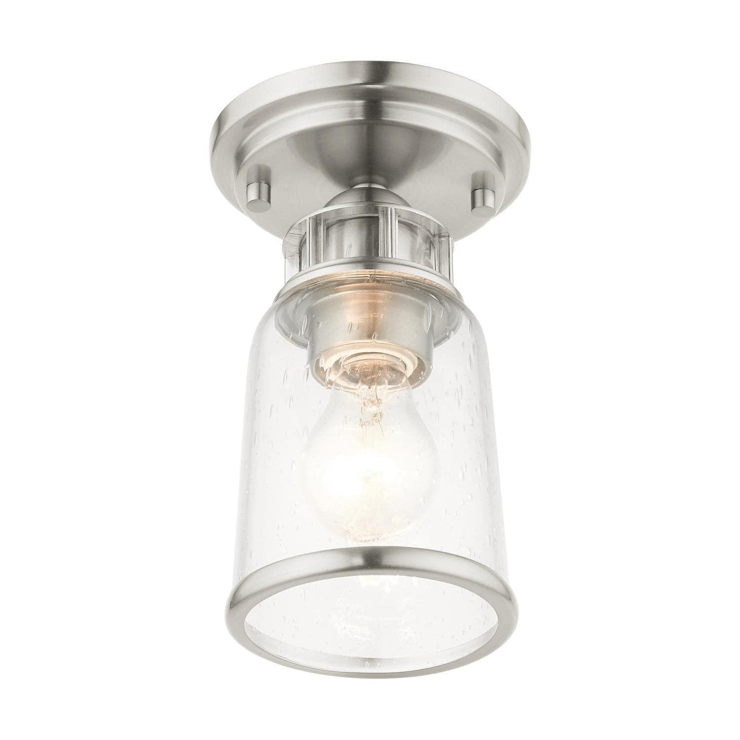 Livex Lighting Lawrenceville 1 - Light Flush Mount in  Brushed Nickel