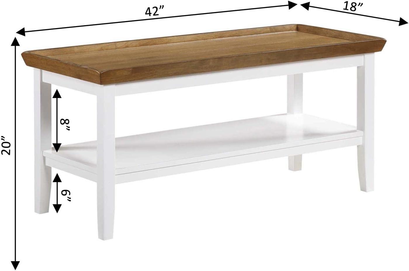 Convenience Concepts Ledgewood Coffee Table, Driftwood/White