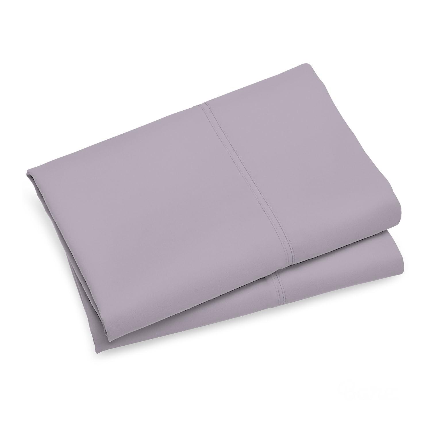 Purity Home 100% Organic Cotton Standard Lavender Percale Pillowcases, 300 Thread Count Breathable, Super Soft, & Cozy 2-Piece Set