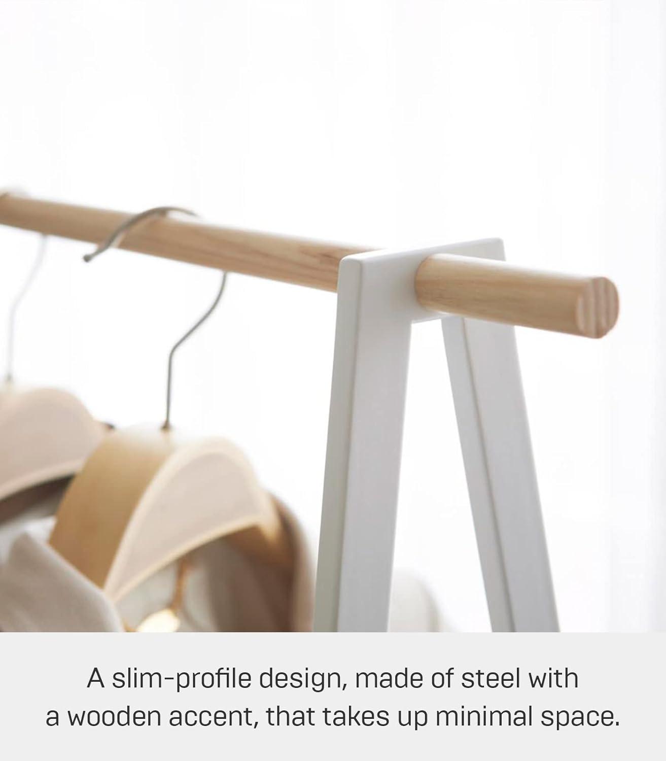 Yamazaki Home Tower Freestanding Coat Hanger Clothes Rack With Shelf, 55" - Steel
