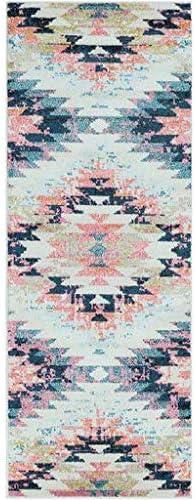 Anika Blue Medallion 9' x 12' Easy-Care Handmade Rug