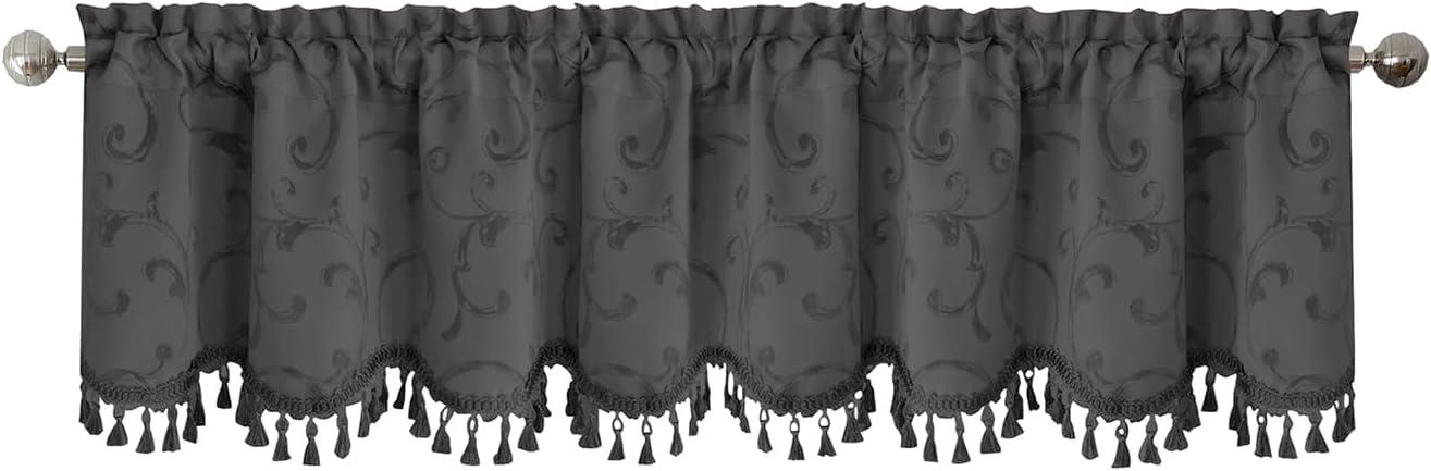 Mia Beaded Scallop Valance - 52" x 19" - Elrene Home Fashions