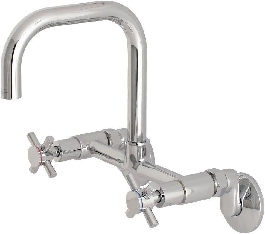 Kingston Brass Concord Double-Handle 2-Hole Wall-Mount Bridge Kitchen Faucet