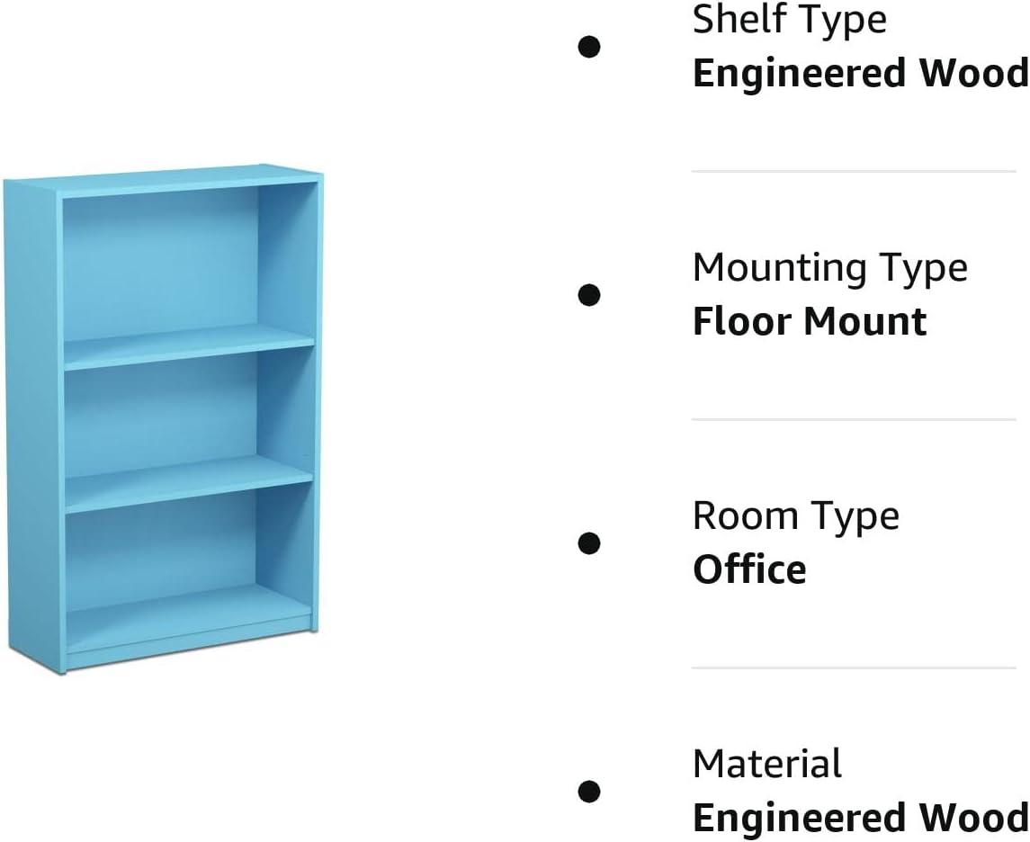 Light Blue Adjustable Kids' Wooden Tiered Toy Shelf