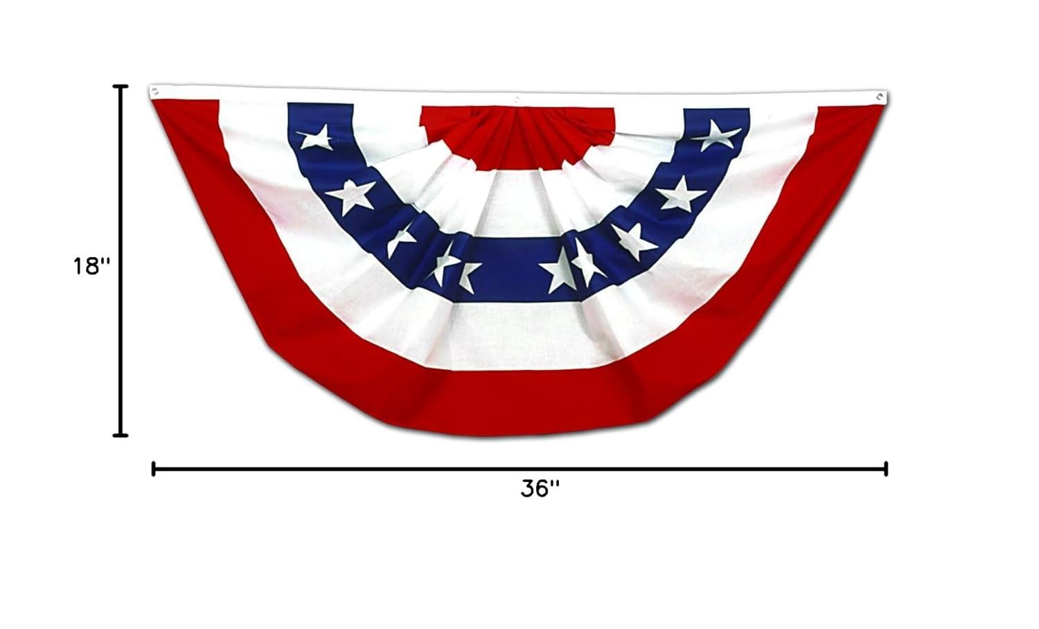 American Poly Cotton Patriotic Pleated Fan by Annin, 18" x 36"