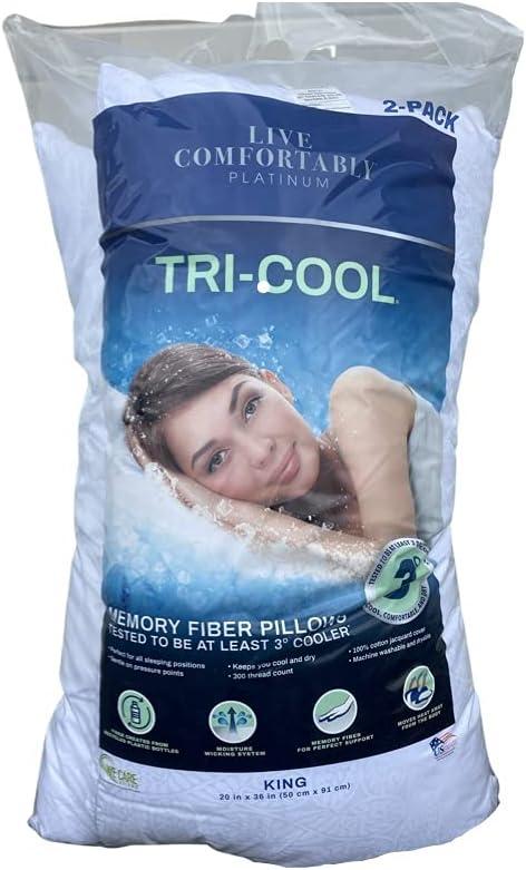 Live Comfortably Platinum Pillow, Jumbo (2 Pack)