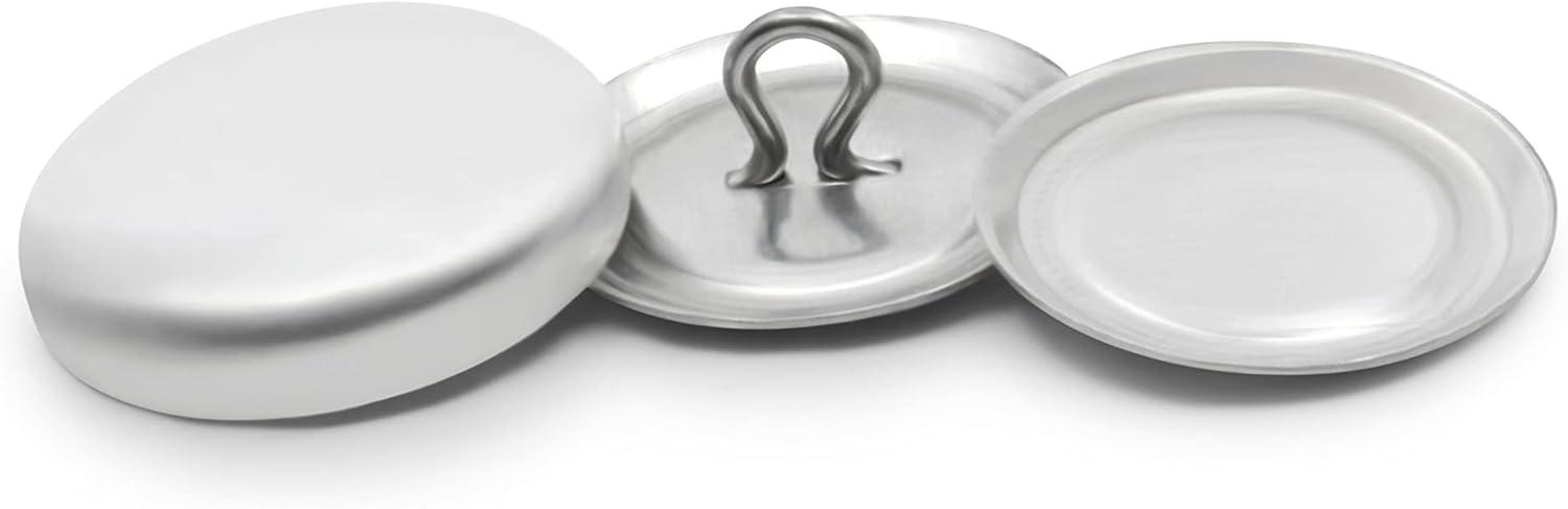 Dritz 3/4" Set of 18 Craft Cover Button Kit with Tools Nickel: Metal Sewing Fasteners, Silver Button Covers
