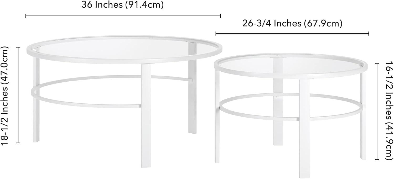 Evelyn&Zoe Gaia Round Nested Coffee Table, White