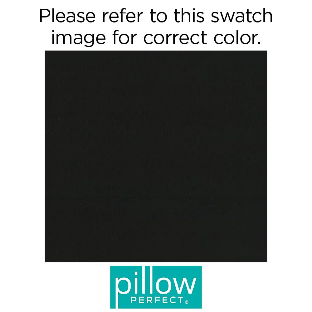 Pillow Perfect 72.5"x21" ECOM Canvas Outdoor Chair Cushion Black: UV & Weather-Resistant Patio Comfort