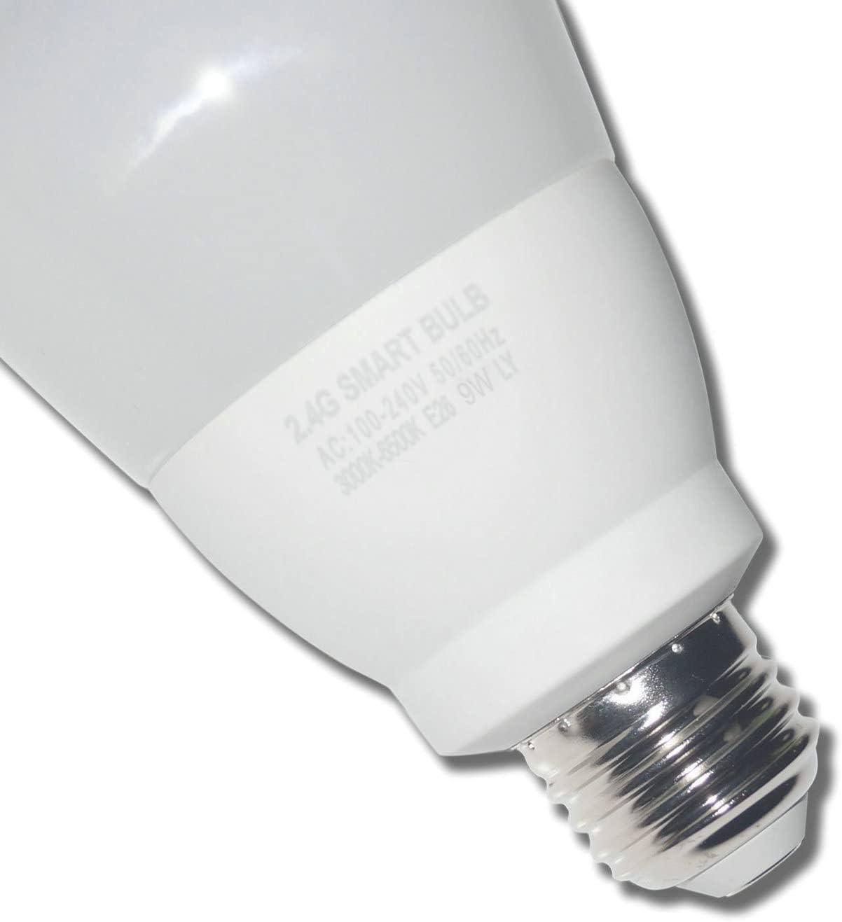 Smart Led Light-Bulb Dimmable with Remote-Control E26 9W Light Bulbs Adjustable Color Temperature (Warm/Cool) and Brightness, 2 Pack (2 Bulbs + 1 Remote)