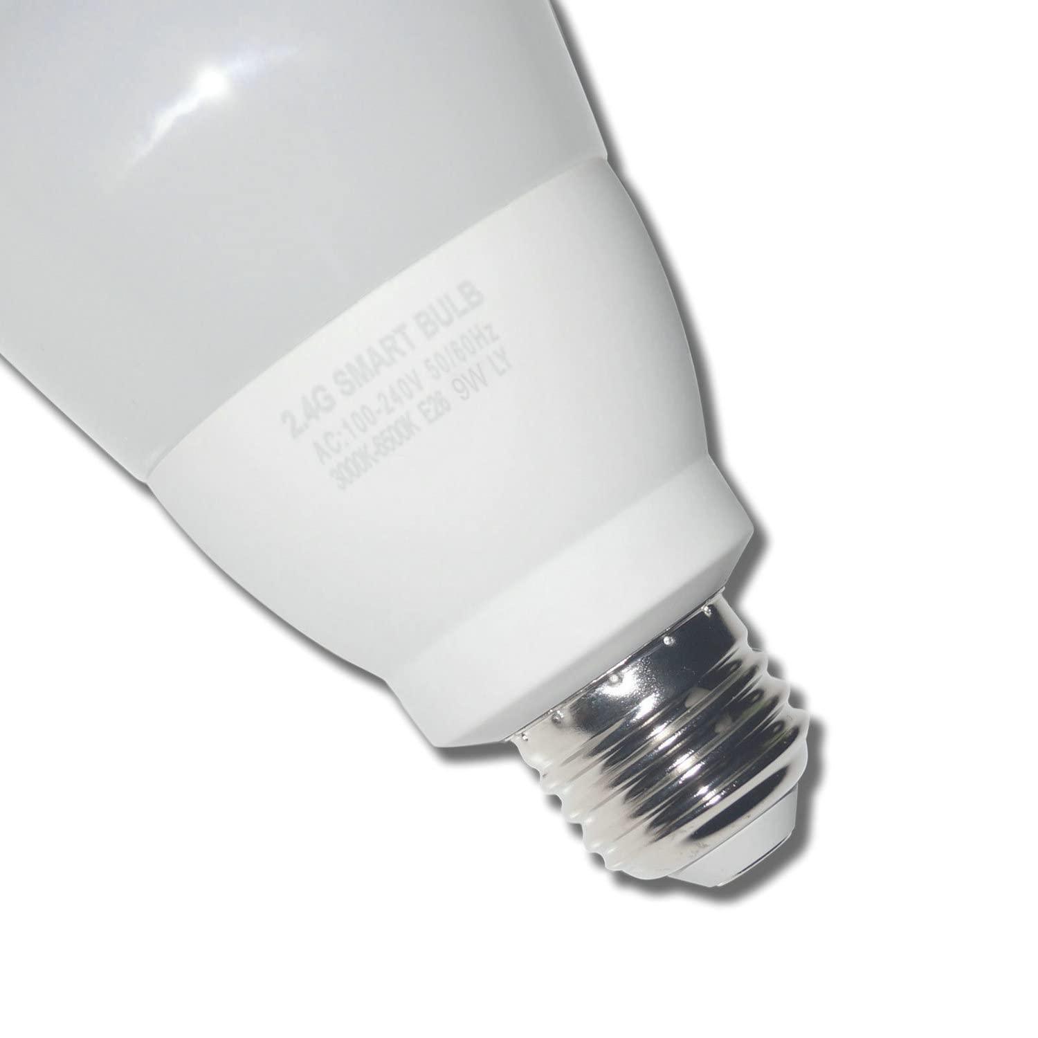 Smart Led Light-Bulb Dimmable with Remote-Control E26 9W Light Bulbs Adjustable Color Temperature (Warm/Cool) and Brightness, 2 Pack (2 Bulbs + 1 Remote)