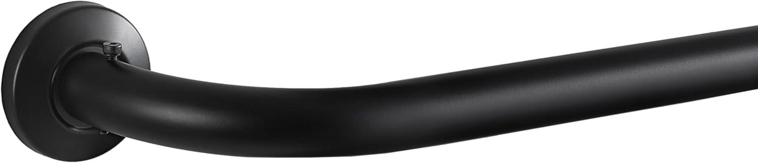 Eclipse Barnes 1" Blackout Wrap Curtain Rod, 28-48", Matte Black